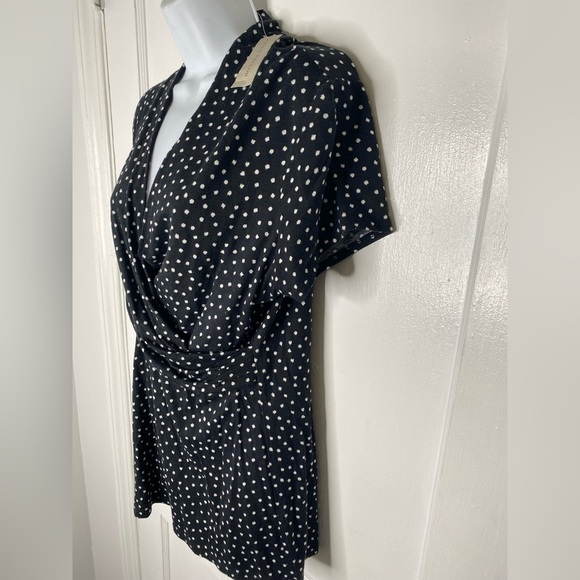 ANN TAYLOR Black and White Polka Dot Blouse - Picture 3 of 6